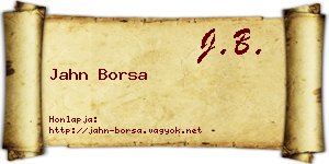 Jahn Borsa névjegykártya